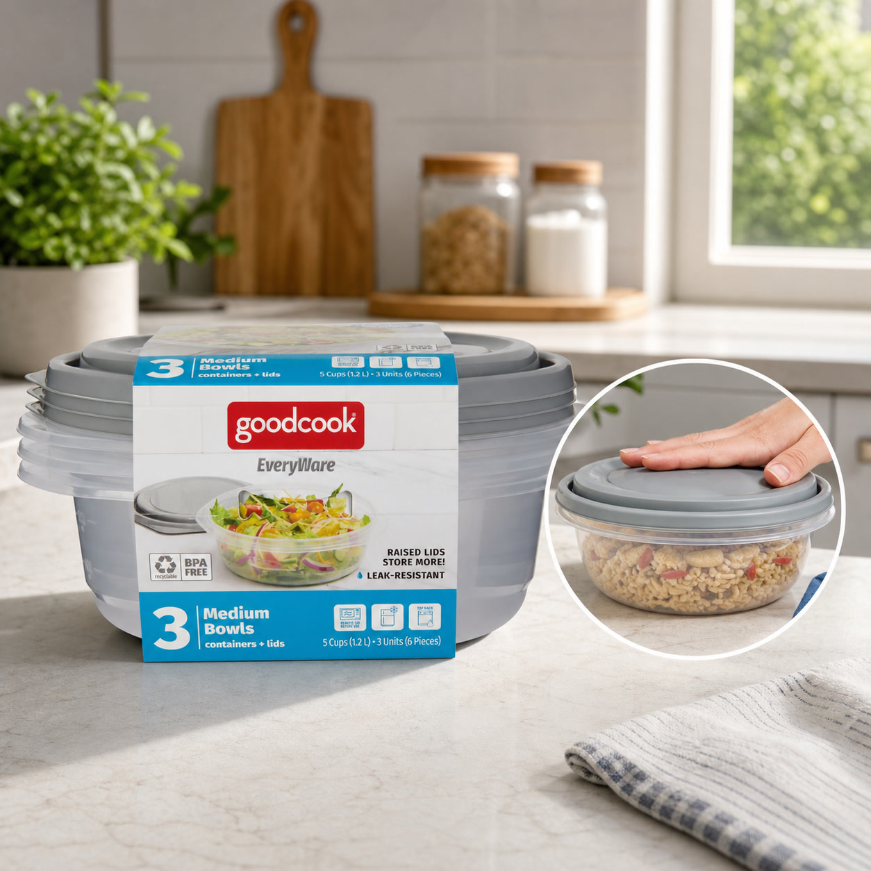 Storage Food Prep - 6 sztuk okrągłych pojemników na żywność