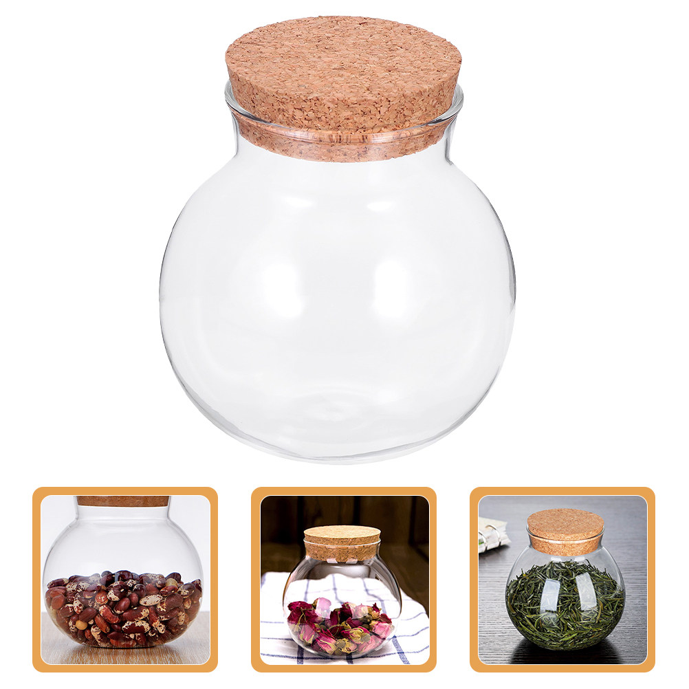 Food Storage Jars With Wooden Lids - Szklany słoik z drewnianą pokrywką, szczelny
