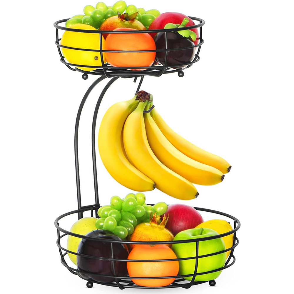 Food Storage Types - LMETJMA 2-poziomowy koszyk na owoce na