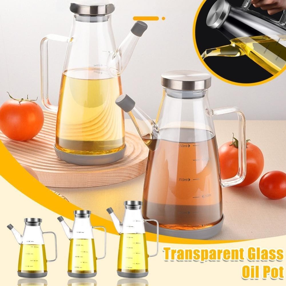 Food Storage Glass Containers Large - Wytrzymała butelka dozująca olej spożywczy, szczelna,