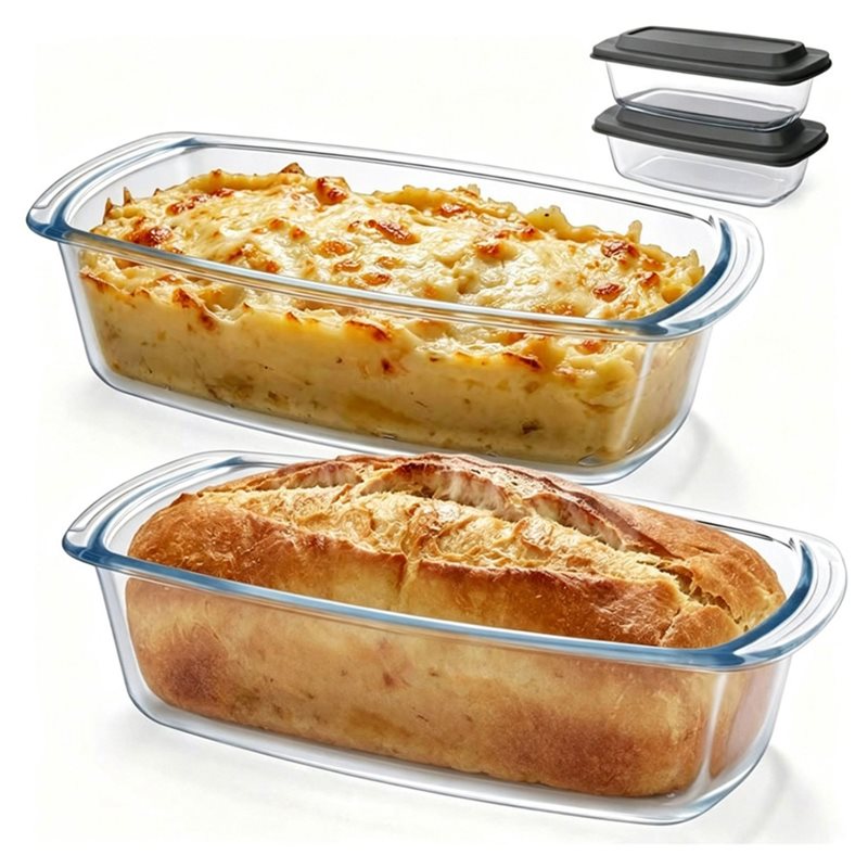 Food Storage Glass Containers Large - Szklana forma do pieczenia AA77, 7,6