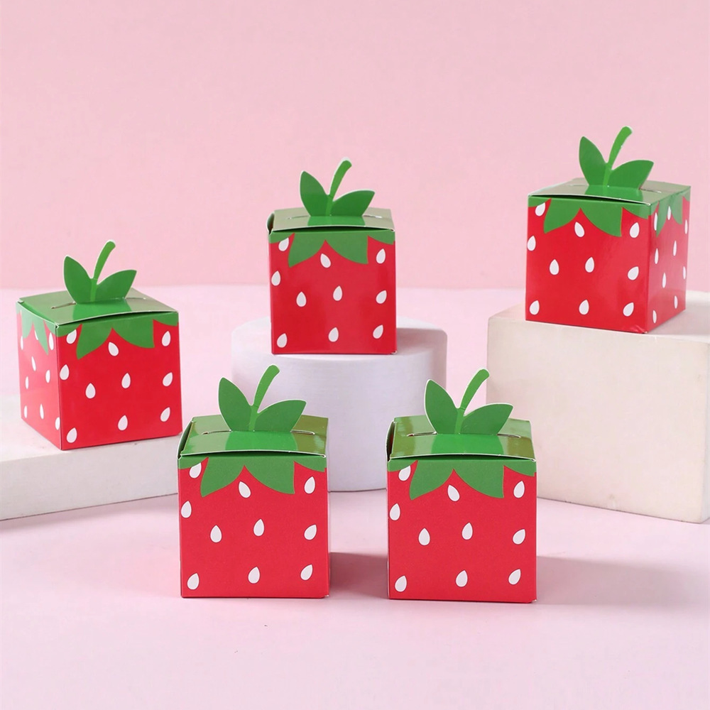 Food Storage For Baby - 10Pcs Słodkie owoce Truskawka Motyw Papierowe