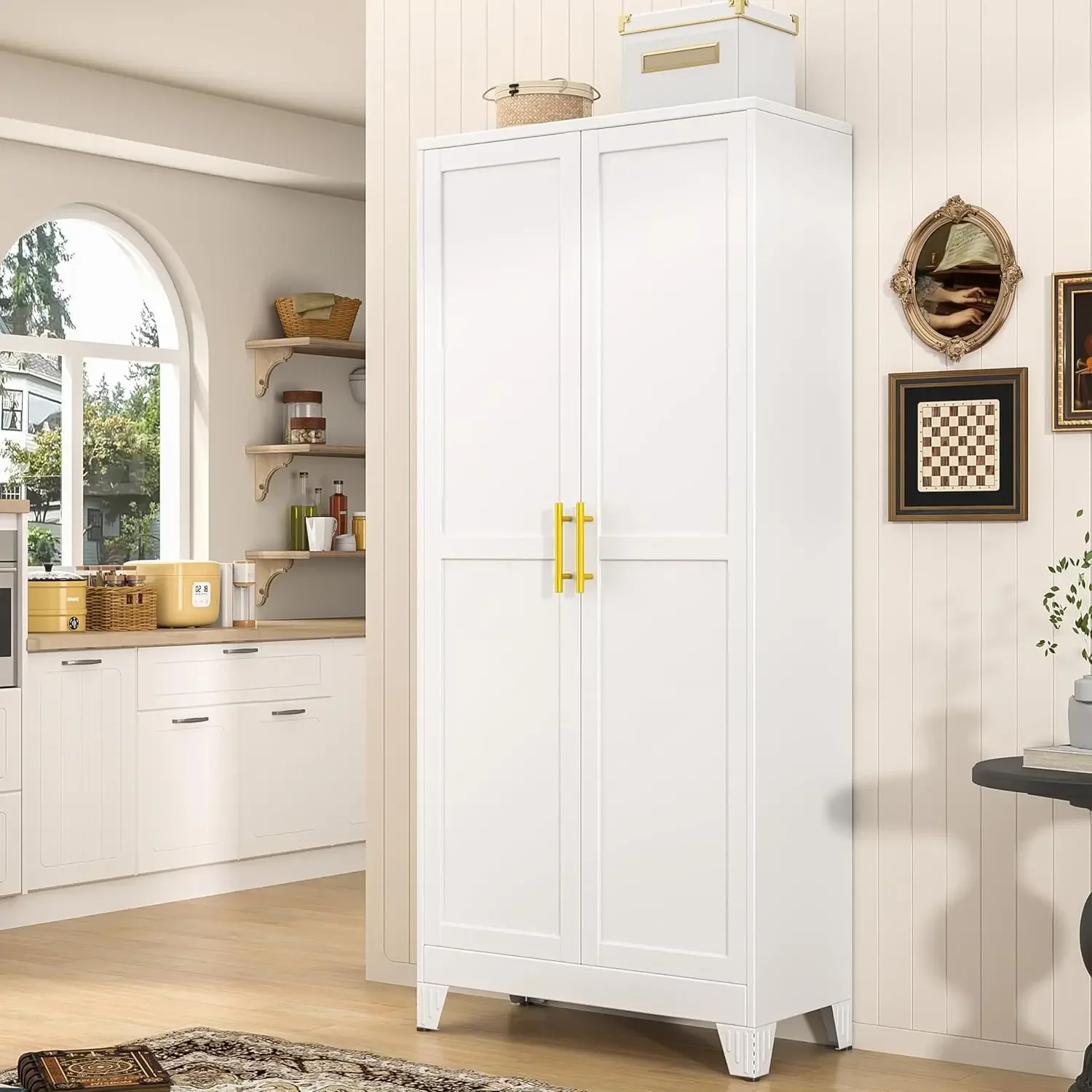 Food Storage Kitchen Cabinet - Wysoka metalowa szafka do przechowywania żywności