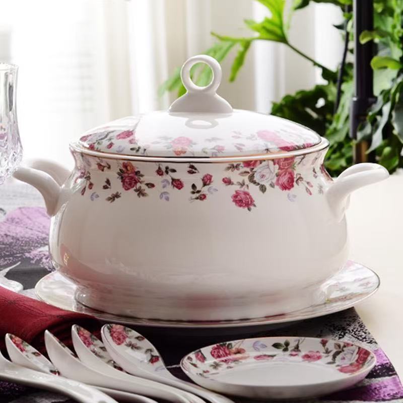 Food Storage Plants - 9-calowa, porcelanowa misa do przechowywania żywności,