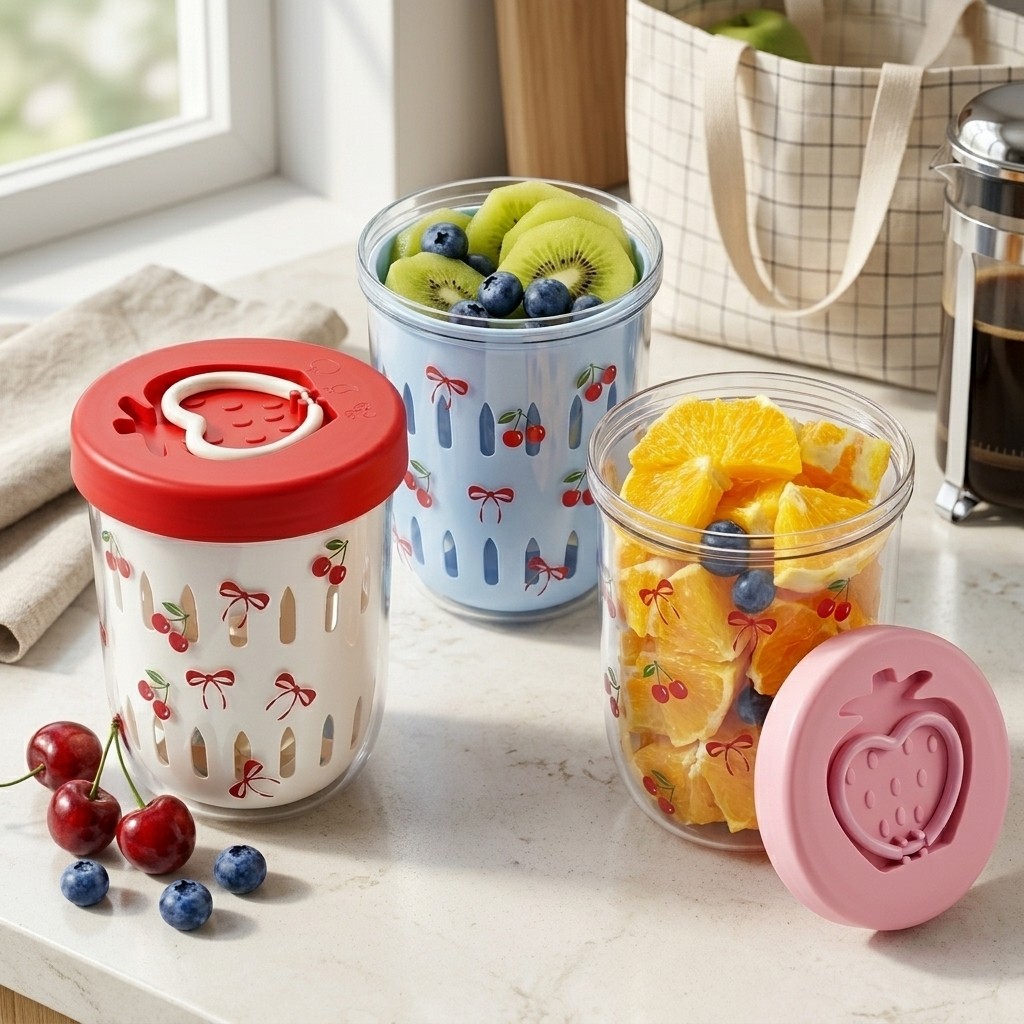 Food Storage Yogurt - Plastikowy pojemnik na sałatkę z pokrywką