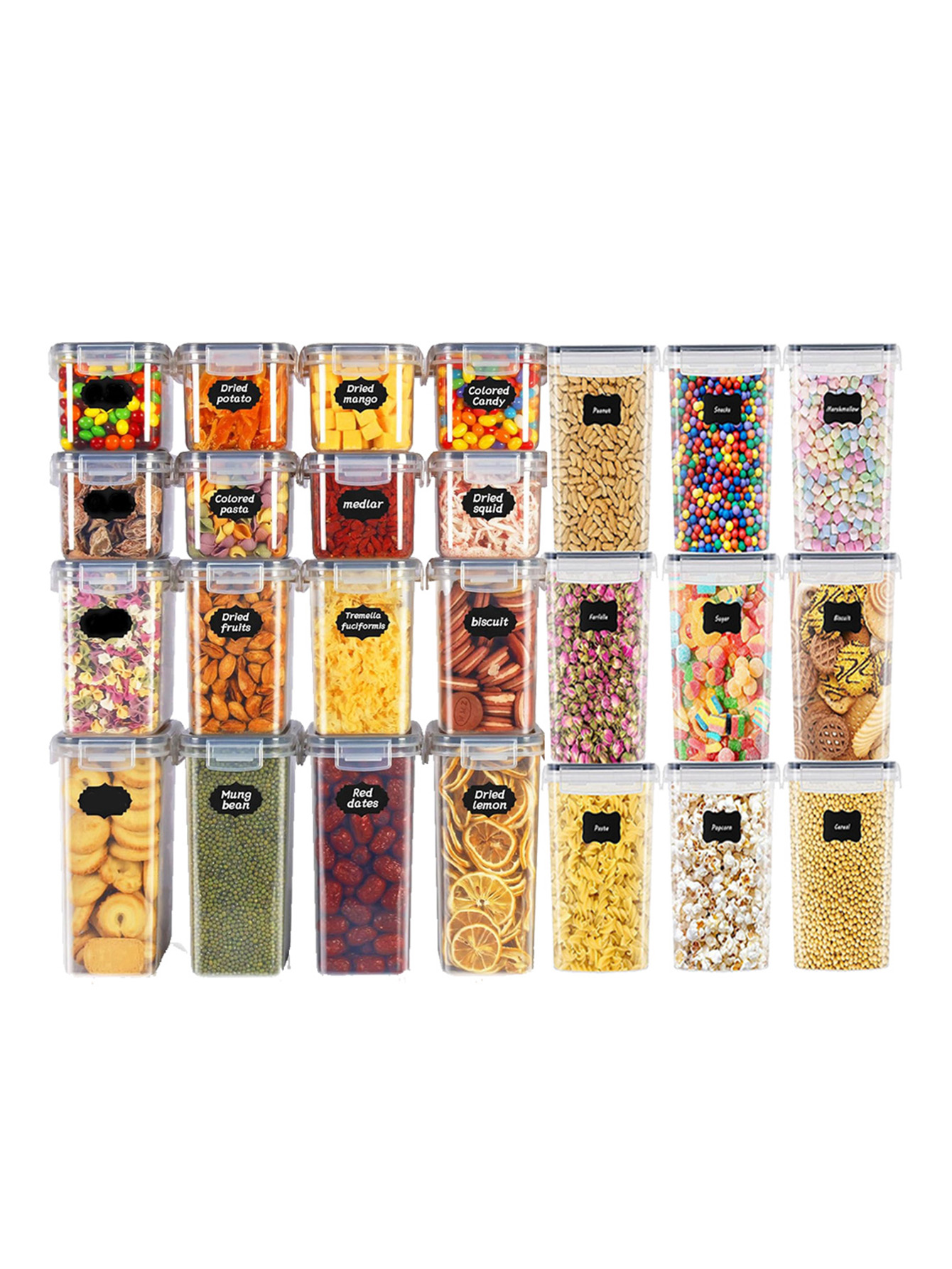 Food Storage Plastic Container - 48 sztuk, szczelne pojemniki do przechowywania