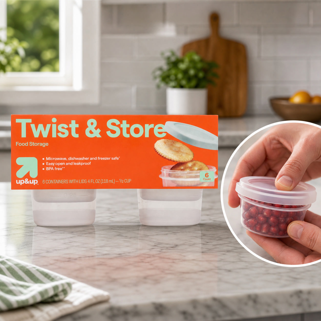 Storage Food Prep - 6-częściowy zestaw okrągłych pojemników do przechowywania