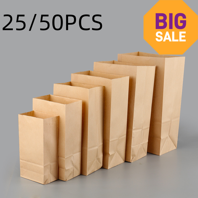25/50 szt. Brązowe torby papie – Food Storage Plants recenzja i cena