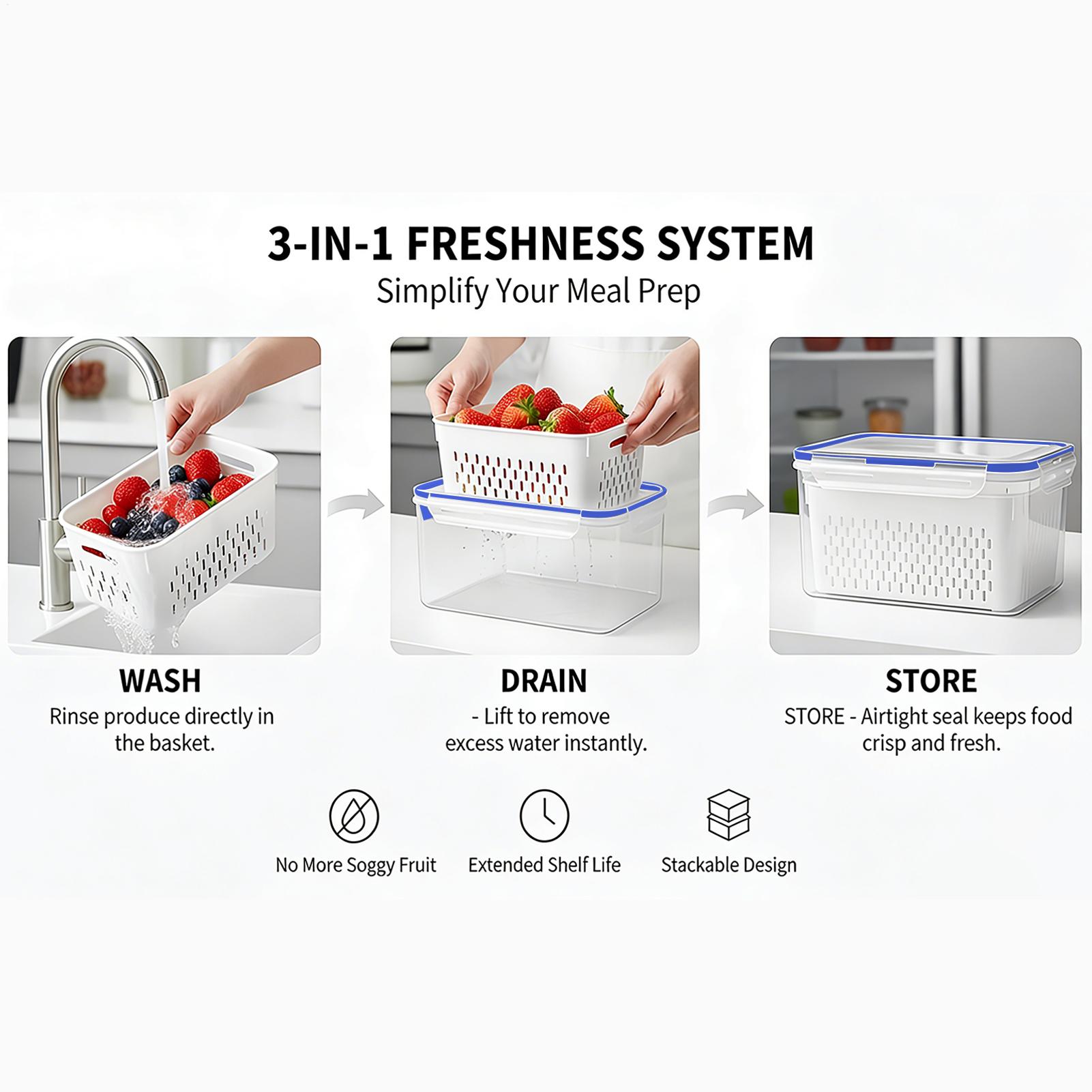 Pojemnik na żywność 4 w 1, prz – Food Storage Plastic Container recenzja i cena