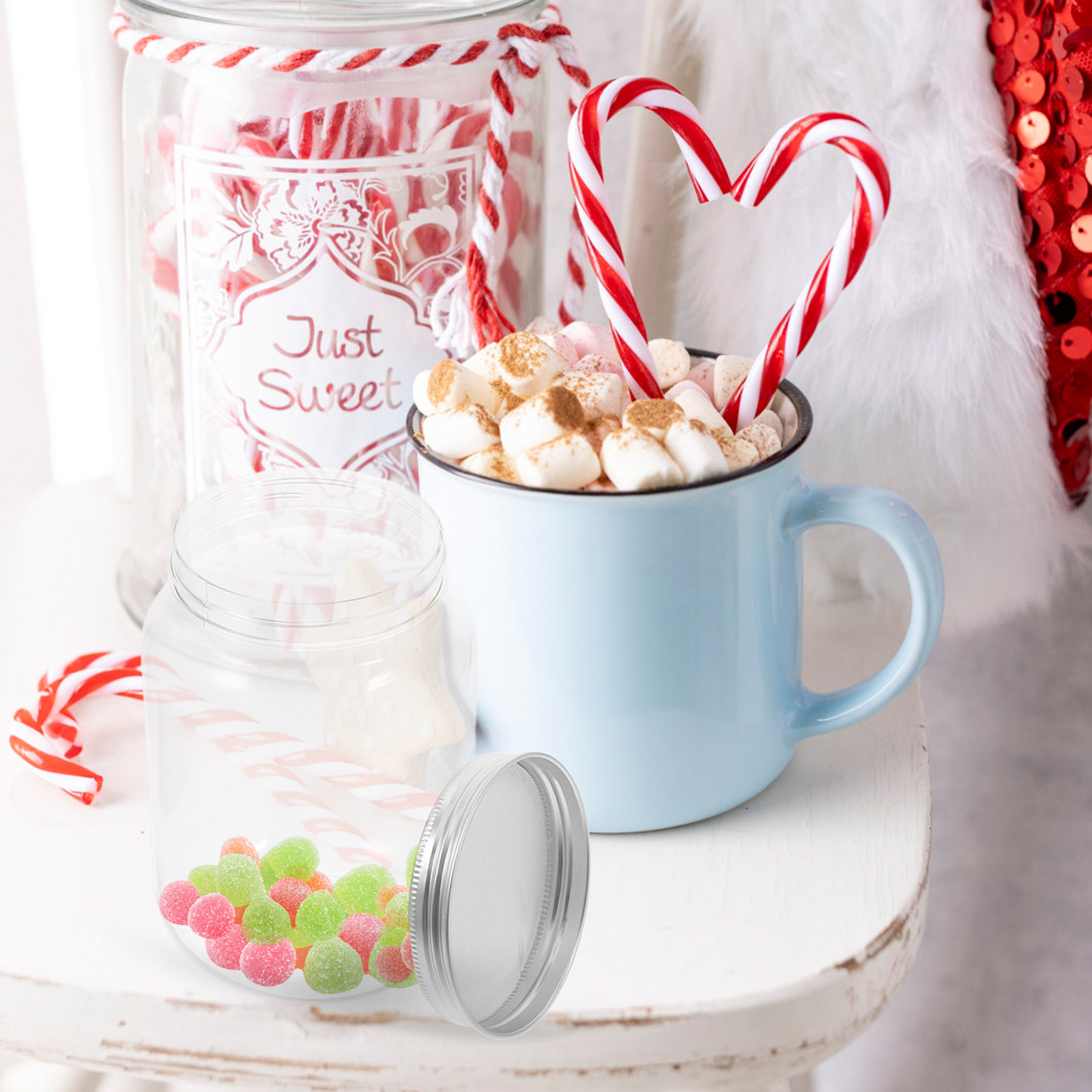 4 szt. Przezroczyste plastikow – Food Storage Jars With Lids recenzja i cena