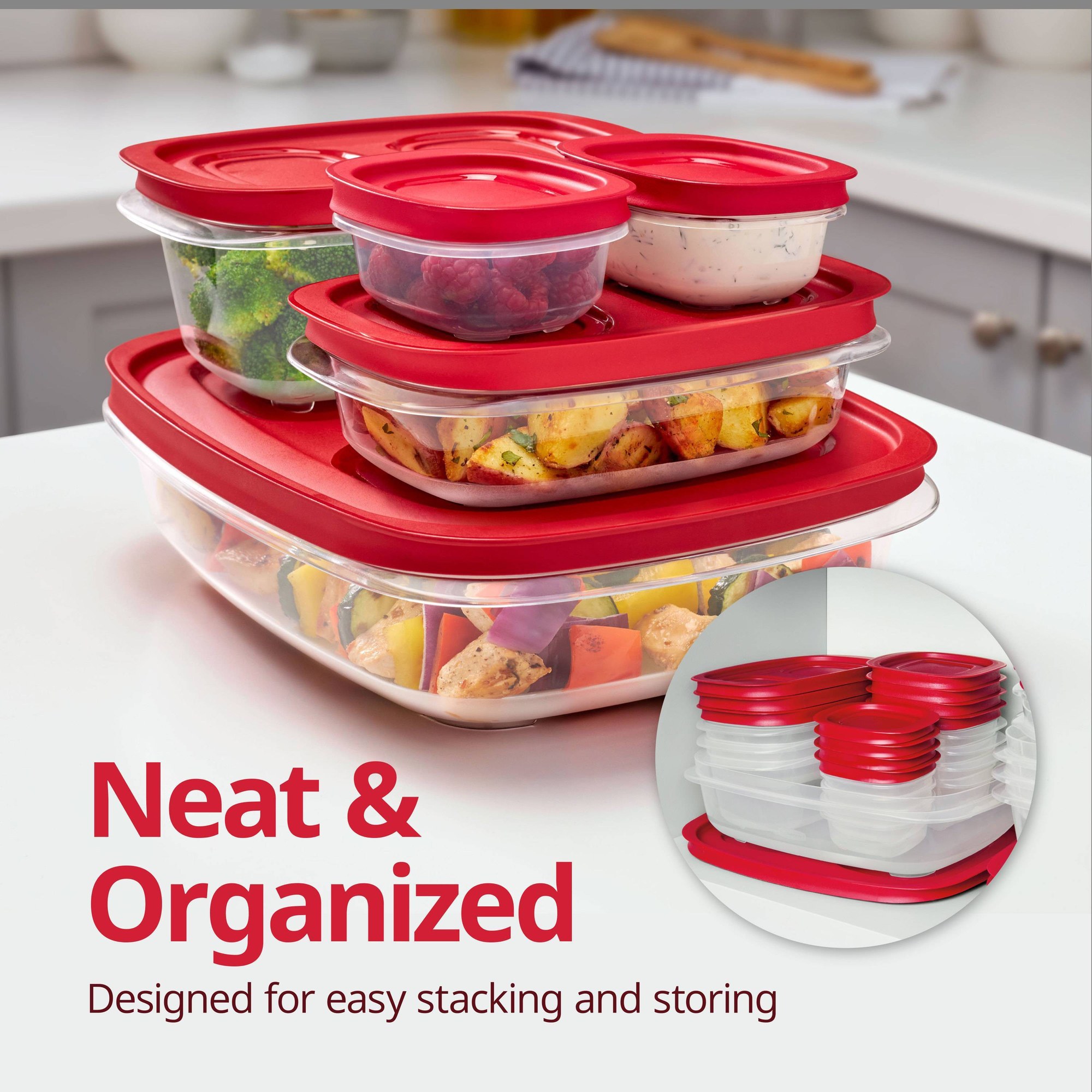 Czerwony prostokątny pojemnik  – Storage Food Prep recenzja i cena