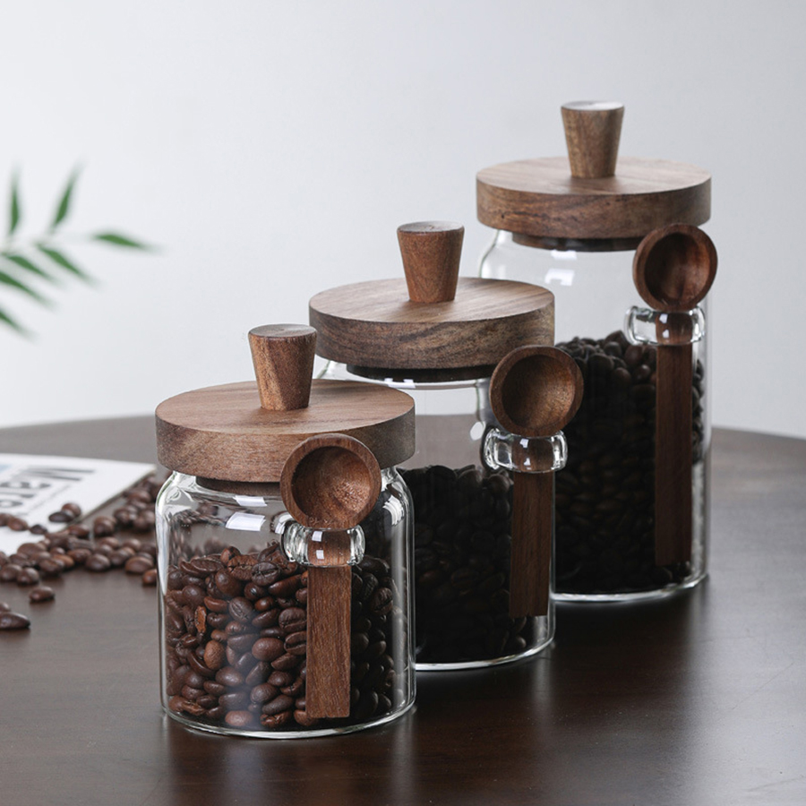 Szklane pojemniki do przechowy – Food Storage Jars With Wooden Lids recenzja i cena