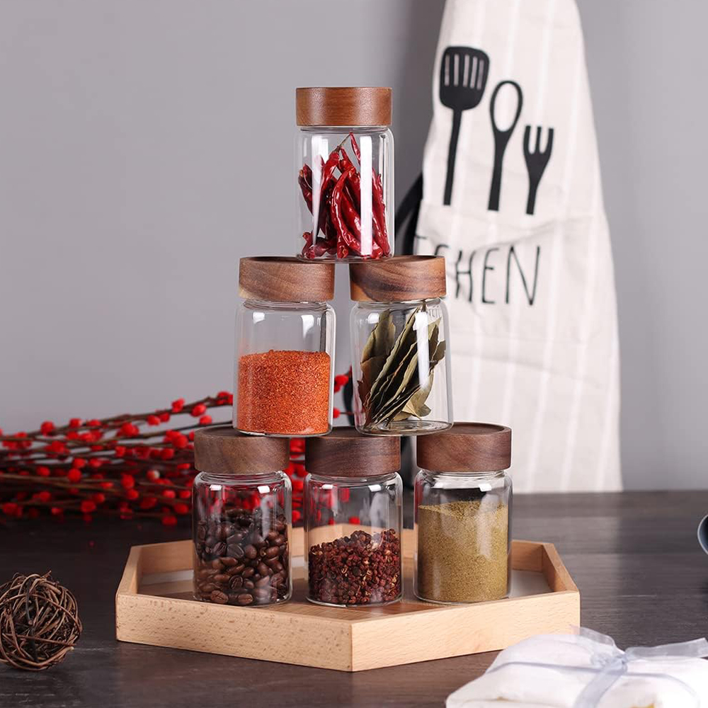 Szklane słoiki do przechowywan – Food Storage Jars With Wooden Lids recenzja i cena
