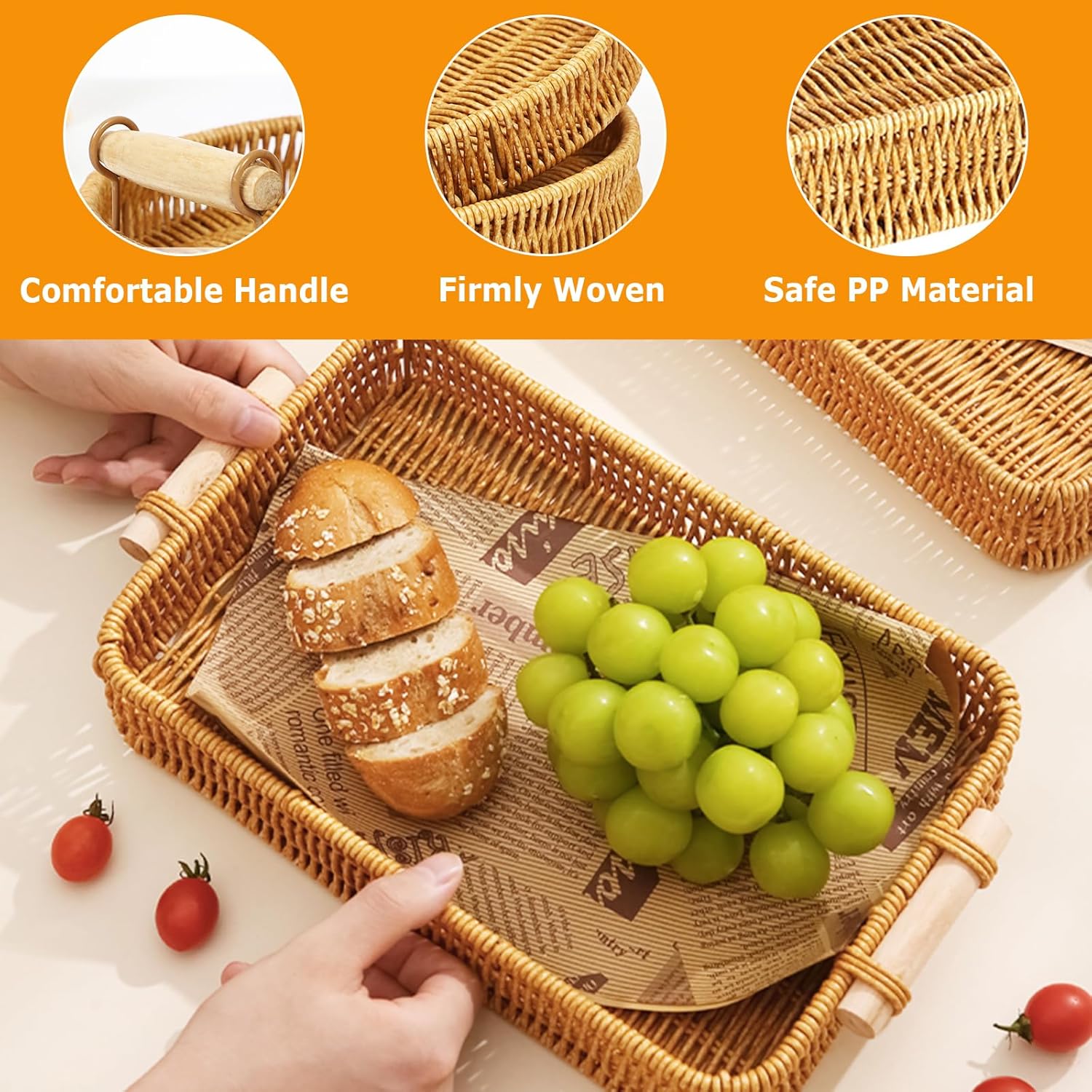 Prostokątna taca z wikliny, ta – Food Storage Essentials recenzja i cena