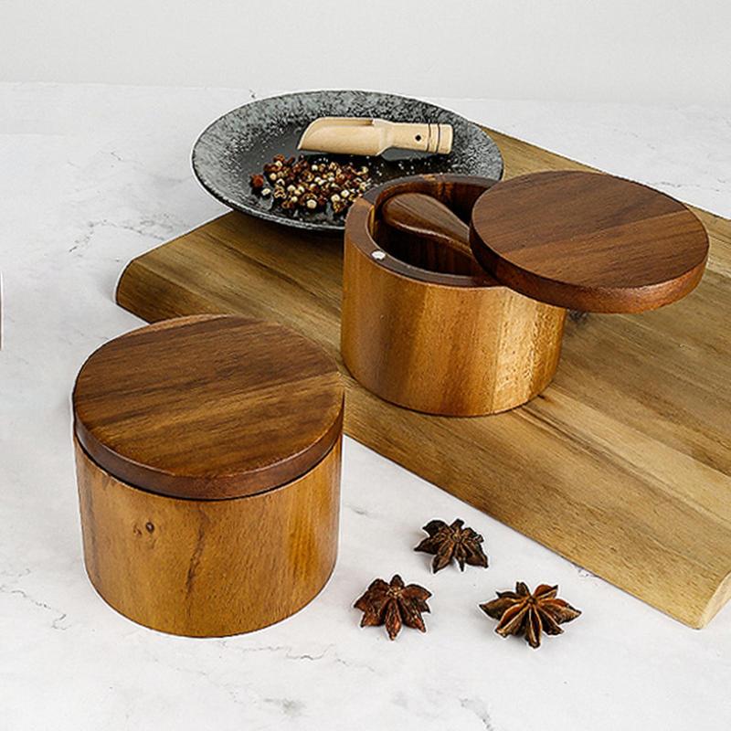 Słoiki na przyprawy Słoik na p – Food Storage Jars With Wooden Lids recenzja i cena