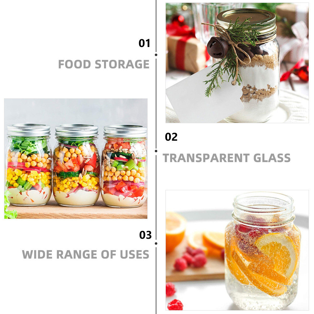 6 szt. Przezroczystych Okrągły – Food Storage Jars With Lids recenzja i cena