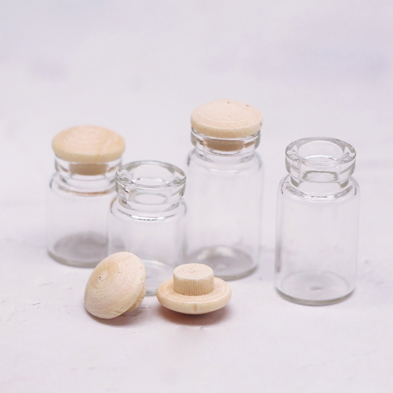 4 szt. Miniaturowe szklane sło – Food Storage Jars With Wooden Lids recenzja i cena