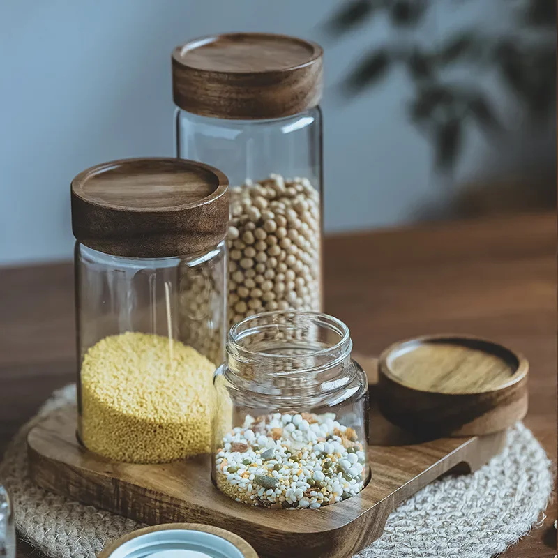 Drewniana pokrywa dozownik do  – Food Storage Jars With Wooden Lids recenzja i cena