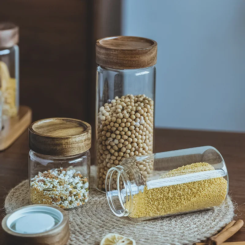 Drewniana pokrywa dozownik do  – Food Storage Jars With Wooden Lids recenzja i cena