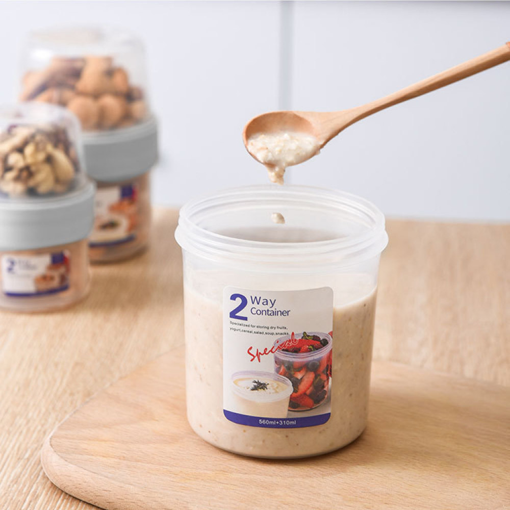 Dwupoziomowy szczelny pojemnik – Food Storage Jars With Wooden Lids recenzja i cena